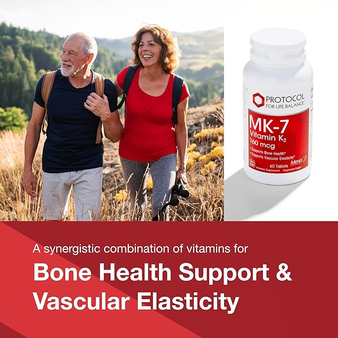 PROTOCOL FOR LIFE BALANCE MK-7 Vitamin K2 160mcg - VIT K Supplement - MK-7 Vitamin K2 Life Balance - Support Bone Health &amp Vascular Elasticity - Non-GMO &amp Vegan - 60 Tablets