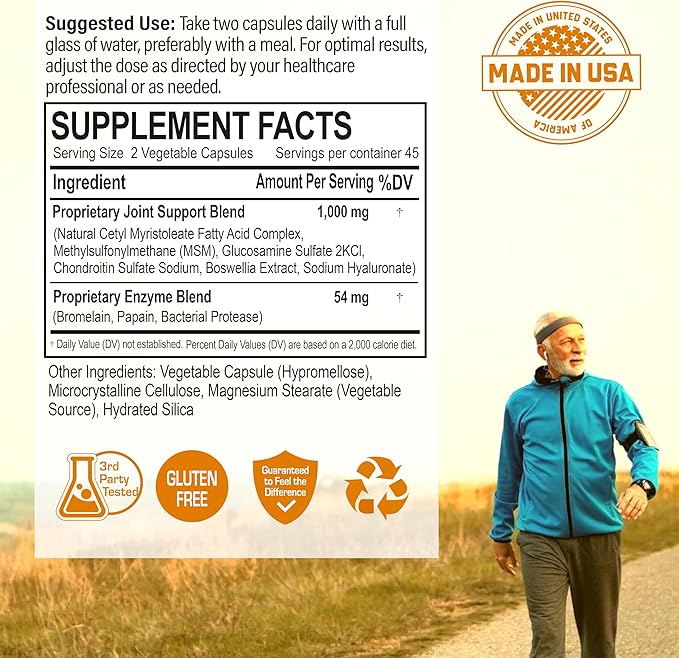 NANOWELL Cetyl Myristoleate Complex CMO Ultra Support for Relief from Joint Discomfort and Stiffness Advanced Joint Mobility &amp Comfort Formula 90 Capsules