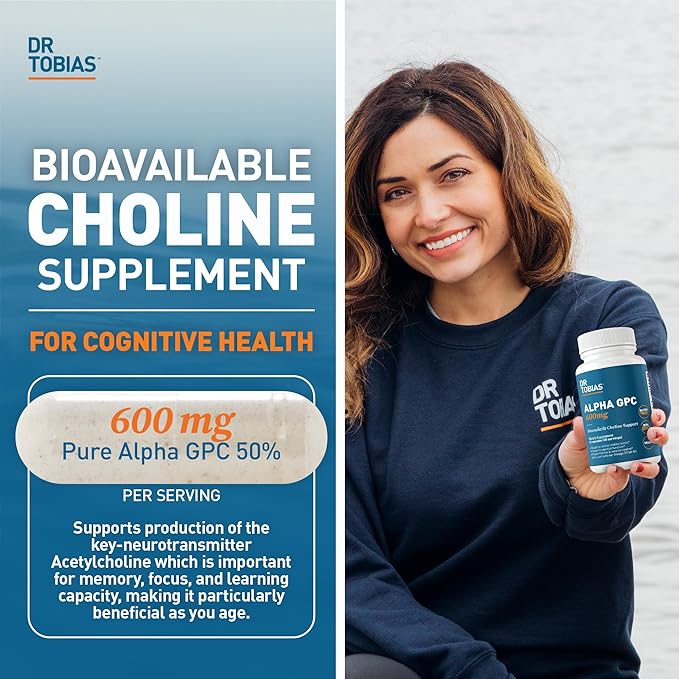 Dr. Tobias Alpha GPC &amp Joint Support Supplement - Support Cognitive Function &amp Joint Health with Bioavailable Choline Supplement &amp Premium Glucosamine Chondroitin and MSM Non-GMO