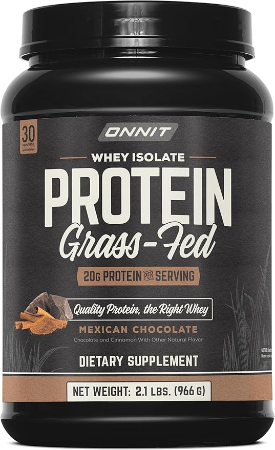 ONNIT Grass Fed Whey Isolate Protein Powder Protein Powder Dietary Supplement to Support Muscle Gain and Workout Recovery 30 Servings per Tub 30.7 oz (Chocolate)