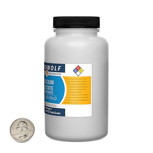 Calcium Lactate / 2.3 Pounds / 6 Bottles / 99% Pure USP-FCC Food Grade/Fine Powder