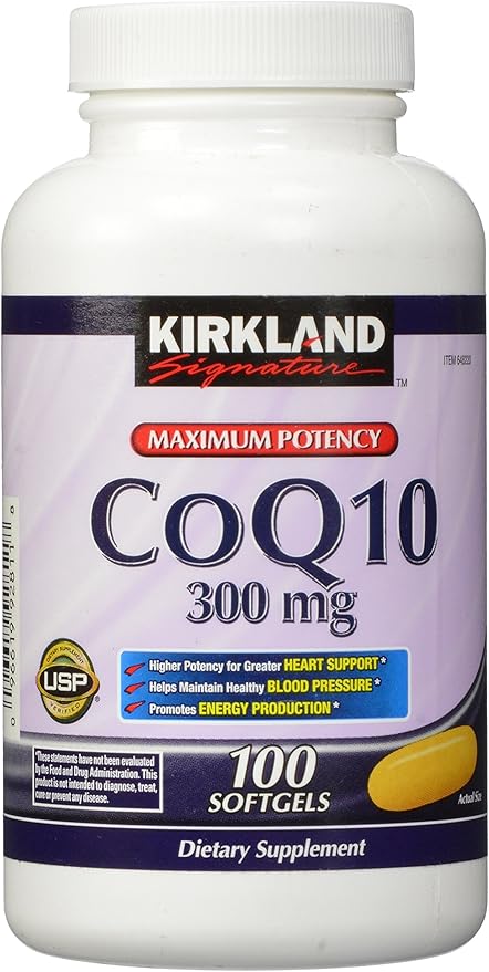 Kirkland Signature COQ10 100 Softgels 300 mg 6.4 Ounce