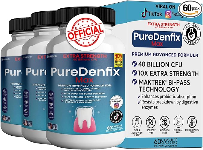 – Extra Strength Probiotic Supplement with 40 Billion CFU – Supports Teeth Gums Ear Nose Throat &amp Digestive Health – 60 Capsules (3)
