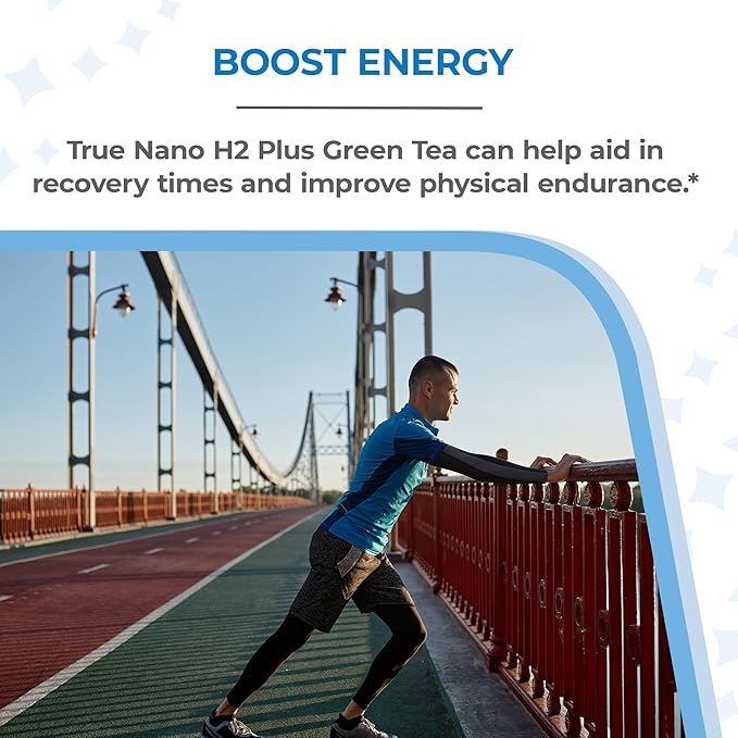 True Nano H2 with Green Tea by H2 Universe | Molecular Hydrogen with Active Hydrogen Nanobubbles Boosts Energy Powerful Antioxidant| 60 Capsules
