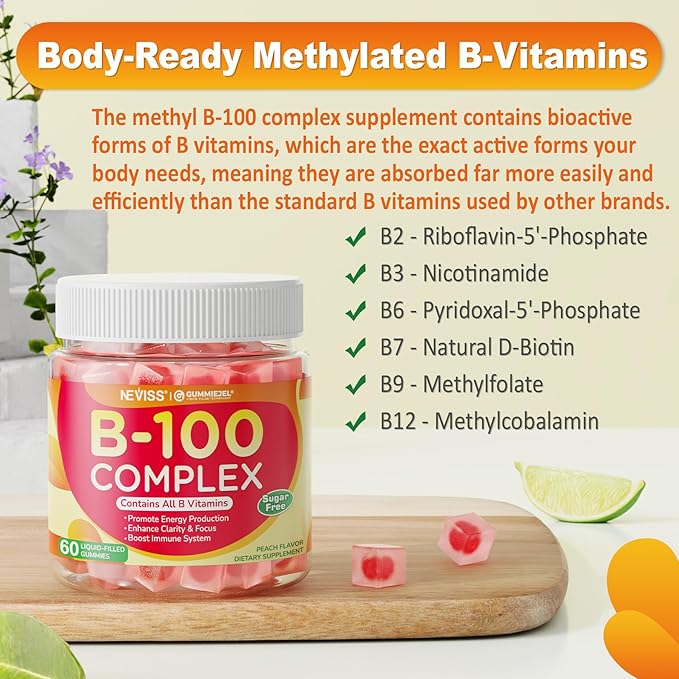 NEVISS Algae Calcium Gummies+ Vitamin B100 Complex Gummies