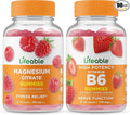 Lifeable Magnesium + Vitamin B6 Gummies Bundle - Great Tasting Vitamin Supplement Gluten Free GMO Free Chewable Gummy