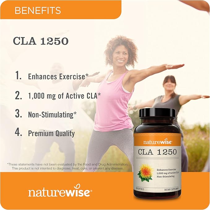 NatureWise [1] CLA 1250 - CLA Supplement Non-Stimulating Non-GMO - 90 Softgels[30-Day Supply] + [1] Liver Balance - Milk Thistle Dandelion Turmeric - 120 Capsules[60-Day Supply]