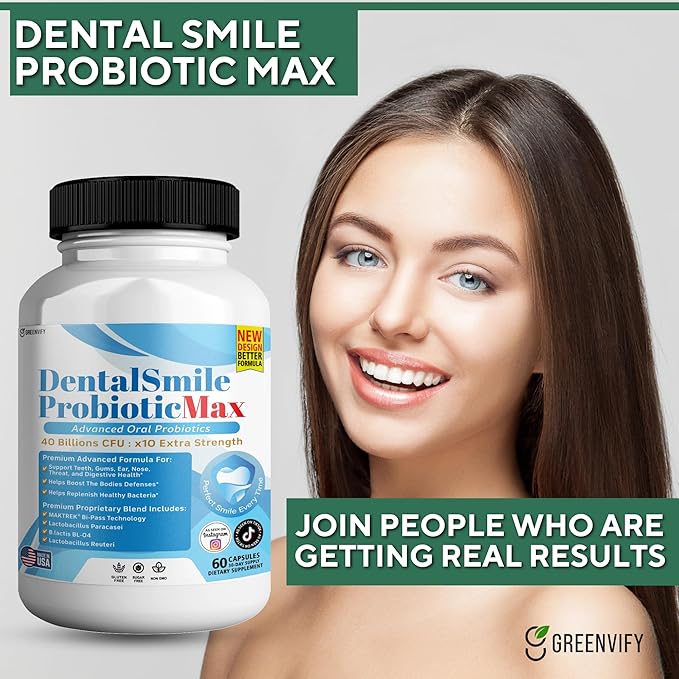 DentalSmile ProbioticMax Advanced Oral Probiotic Supplement 40 Billion CFU 60 Capsules Gluten Free (5)