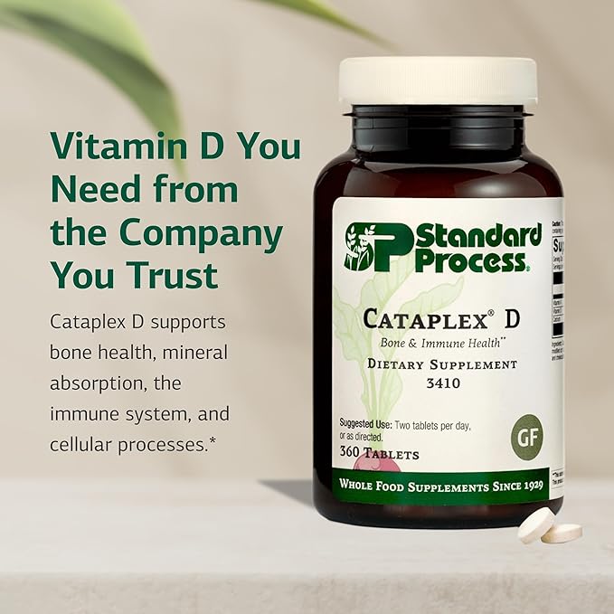 Standard Process Cataplex D - Supports Immune Function Bone Density &amp Mineral Absorption - Immune Health Supplement with Vitamins A &amp D - Gluten-Free Non-Dairy &amp Non-Soy - 360 Tablets