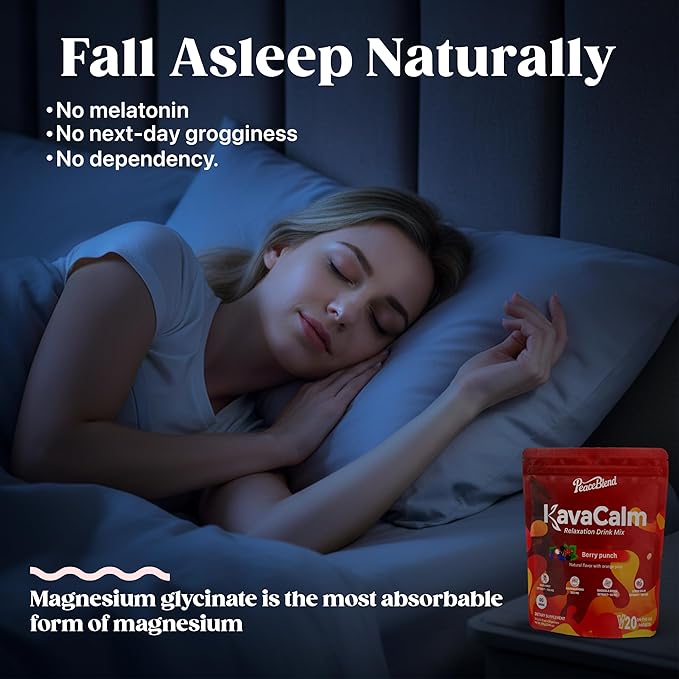 Supercalm Powdered Drink Mix Cortisol Reducer and Sleep Aid with Kava Root Ashwagandha L-Theanine Magnesium Glycinate Lemon Balm Rhodiola Vitamin D3 &amp B6 Vegan Non-GMO 20 Packets