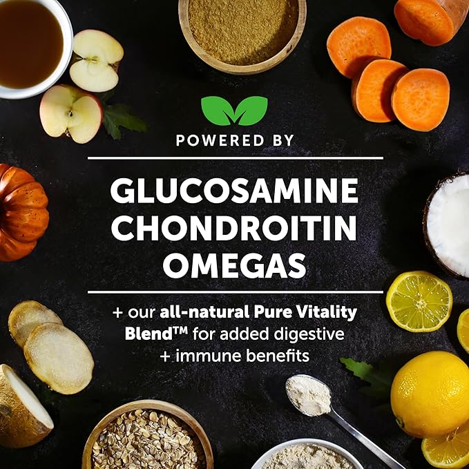 Hemp Hip &amp Joint Supplement for Dogs - Hemp Oil &amp Powder - Glucosamine Chondroitin for Dogs Turmeric MSM Green-Lipped Mussel Supports Mobility May Reduce Discomfort (Bacon)