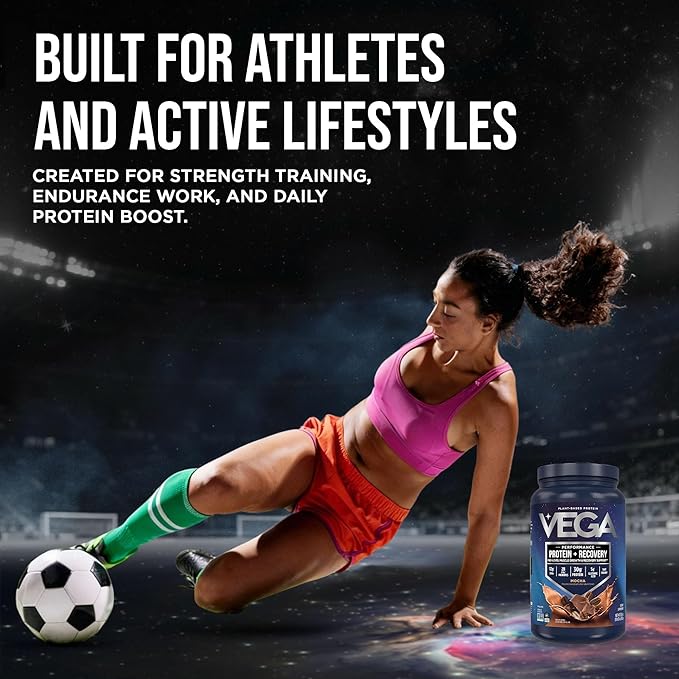 Vega Sport Vegan Protein Powder + Recovery - 30g Plant Based Protein per Serving Mocha 19 Servings 5g BCAAs Probiotics NSF Certified for Shakes &amp Smoothies 1.8lbs (Packaging May Vary)