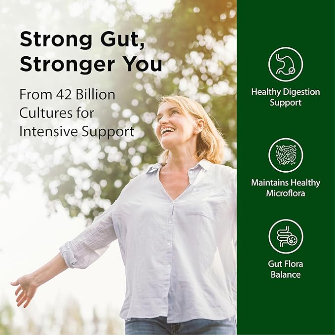 Flora Super 8 Hi Potency Probiotics 30 Count - Healthy Yeast Balance &amp Digestive Health - for Men &amp Women - 42 Billion CFU Raw Gluten Free - Up to 1 Month Supply