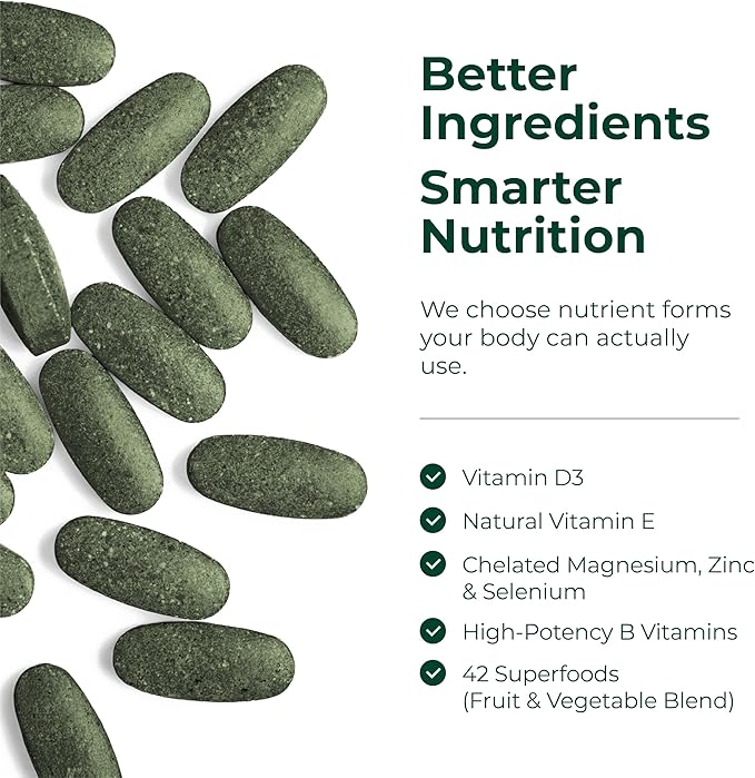 Vegan Multivitamin for Men and Women with Vitamins and Chelated Minerals for Energy Focus and Immune Health – Premium Daily Womens and Mens Multivitamins &amp Multiminerals – 90 Tablets