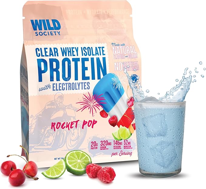 WILD SOCIETY Clear Isolate + Energy Drink Super Combo - Rocket Pop Clear Whey + Blue Razz Energy Drink