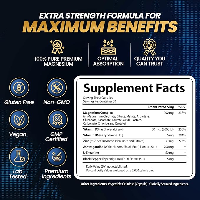 Magnesium Complex &amp Quercetin Supplement Bundle (120 Capsules)