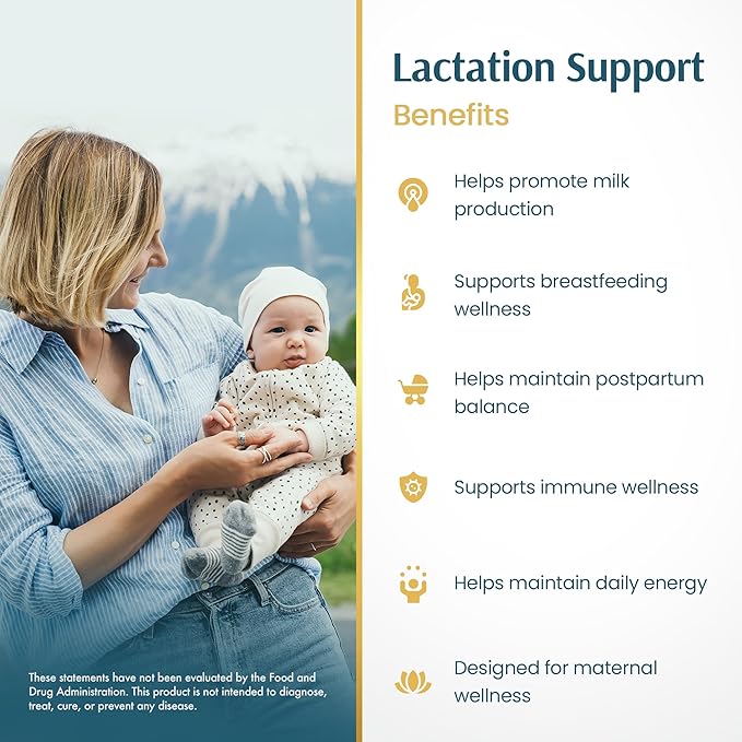 Vykee Nutrition Lactation Support 1300 mg - Herbal Milk Production Supplement for Nursing and Postpartum Wellness - Supports Immunity and Daily Balance - 180 Vegan Capsules