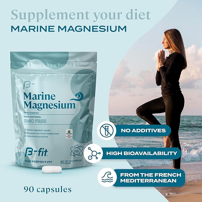 B-FIT NAC + Marine Magnesium - N-Acetyl Cysteine - High Bioavailability Magnesium Supplement - Natural &amp Additive-Free