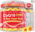 Red Yeast Rice Gummies 600mg &amp CoQ10 200mg for Adult 12-in-1 High Absorption Coenzyme Q10 Supplement Plus Omega 3 PQQ Astaxanthin Methyl B12 Support Brain Energy Immunity Antioxidant 120C