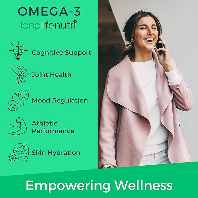 LongLifeNutri Omega-3 Fish Oil 1000 mg &amp Vitamin K2 MK-7 100 mcg Bundle – 120 Softgels + 120 Veg Capsules 4 Month Supply High EPA/DHA Omegas &amp Bone Support Non-GMO GMP Certified Made in U