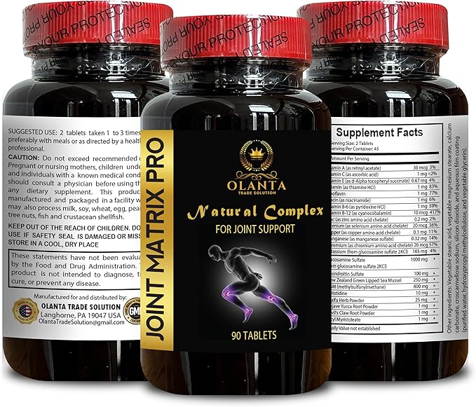 Joint Matrix PRO Natural Complex - Joint Health Supplement for Men Antioxidant Properties Non GMO Dietary Supplement Flexibility and Balance - 1 Bottle 90 Tablets