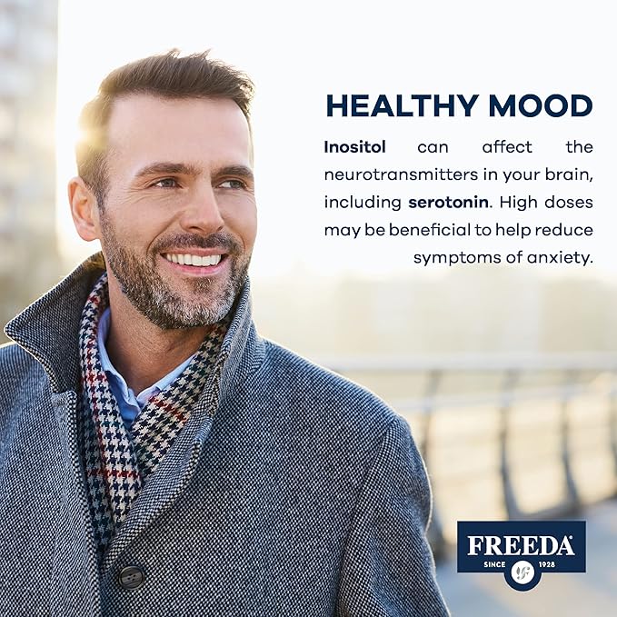 FREEDA Pure Myo-Inositol Powder – Vitamin B8 for Hormone Mood &amp Cellular Health – Supports Fertility Focus Energy &amp Nervous System Function – Kosher Vegan Non-GMO Gluten-Free (16 oz)