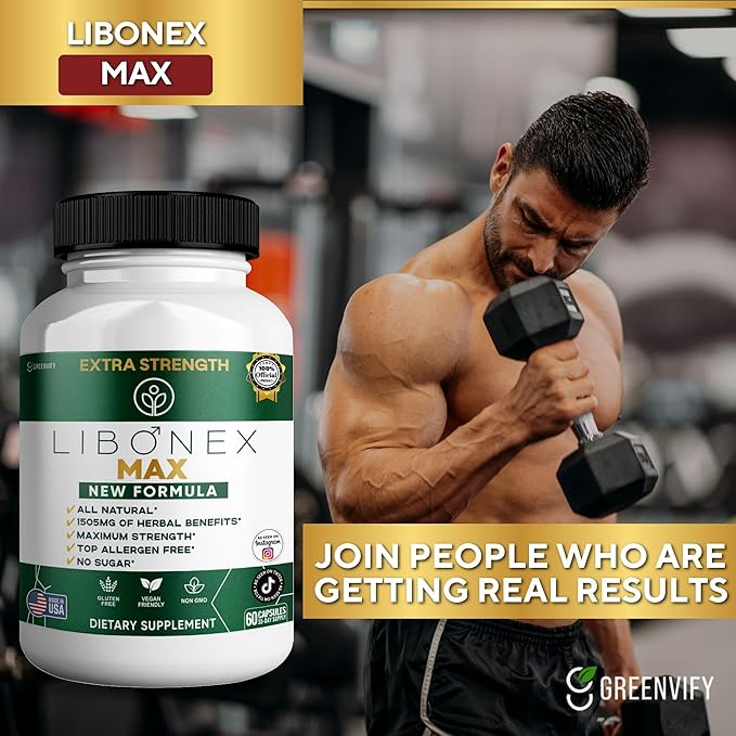 Libonex Max Extra Strength Maca Root Complex Herbal Supplement 60 Capsules All Natural Vegan Gluten Free Non-GMO (2)