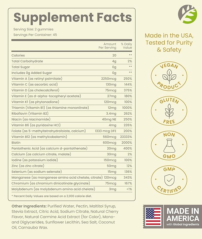 BariSlim Advanced Bariatric Multivitamin Gummies - Specially Formulated Bariatric Vitamins for Patients After Weight Loss Surgery - Supports Energy &amp Immune Health | Pineapple (90 Vegan Gummies)