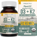Organic Plant D3 + K2 | 10000 IU D3 + 120 mcg K2 as All-Trans MK7 from MenaQ7® - 100% Whole Food Raw &amp Vegan | Enhanced Digestion with Prebiotic &amp Superfood Complex – D3 from Organic Algae (6