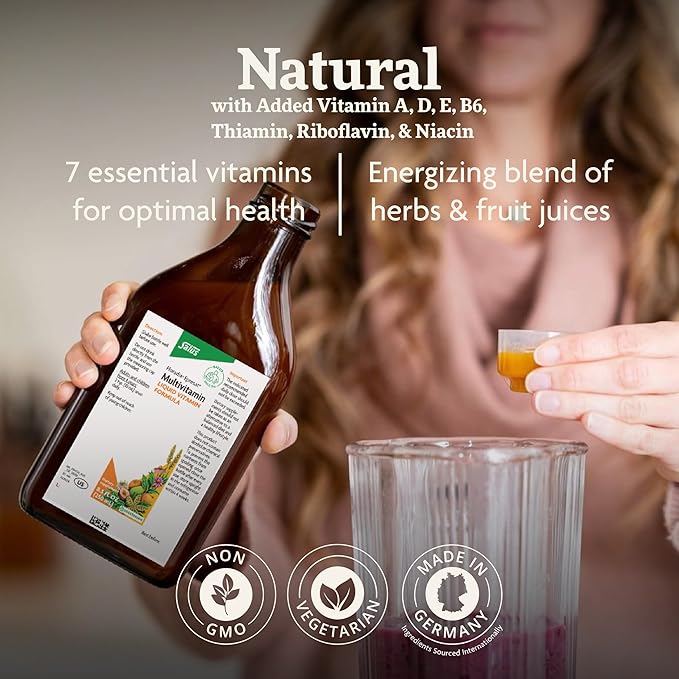 Floradix Epresat Adult Liquid Multivitamin - Herbal Supplement - Daily Supplement with Vitamin A D B6 Milk Thistle &amp More - Supports Energy &amp Liver Health - Vegetarian Non-GMO - 16.9 fl oz