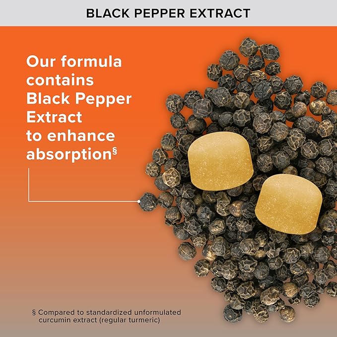 Qunol Turmeric and Ginger with Black Pepper Gummies Turmeric Curcumin Supplement Joint Health Support Gummy 90ct Gummies