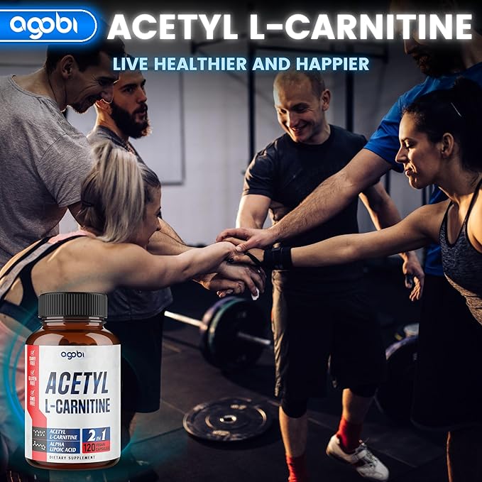 agobi Acetyl L-Carnitine &amp Alpha Lipoic Acid Complex 1500mg - Supplement for Brain Health Memory Focus &amp Mood Support - 120 Vegan Capsules for 2 Month Supply - Gluten-Free Non-GMO