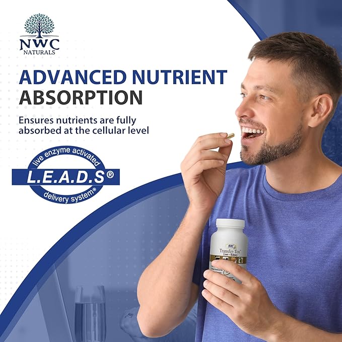 NWC Naturals Transfer-Tox Liver &amp Kidney Detox and Support Milk Thistle Detox Cleanse Liver Support Supplement for Vital Health &amp Kidney Function for Men &amp Women Vegetarian Approved