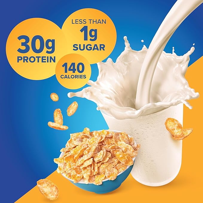 Pure Protein Complete Protein Shake Frosted Cereal 30g High Protein Drink Less than 1g Sugar 4g Fiber Ready to Drink Non GMO On-the-Go Shakes 11oz Bottles 12 Pack