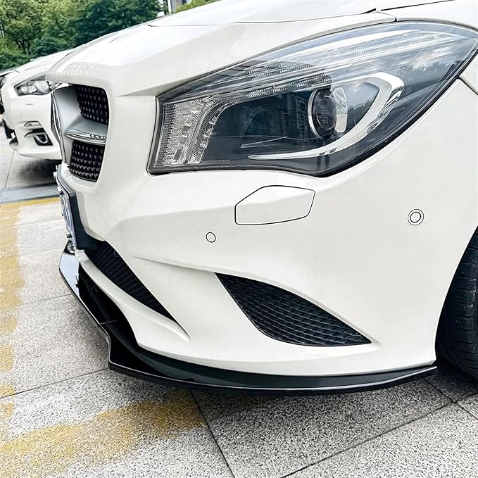Car Front Lip Bumper Front Bumper Splitter Glossy Black Compatible for Benz CLA C117 CLA200 CLA220 CLA250 2013-2015(Carbon Look)