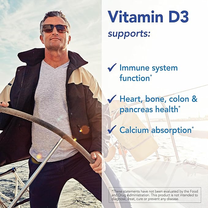 Patient One Vitamin D3 5000 IU | Supplement to Support Immune Heart and Bone Health* | Absorbable Cholecalciferol Form | 120 Capsules | 2 Pack