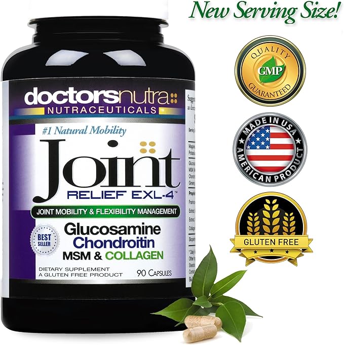 Joint Support Supplement Glucosamine Chondroitin Turmeric MSM and Collagen 90 Capsules