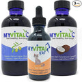 MyVitalC Combo ESS60 Organic Extra Virgin Olive Oil MCT Oil &amp MyVitalPet ESS60 Extra Virgin Olive Oil for Cats &amp Pets Salmon Flavored - Pack of 3
