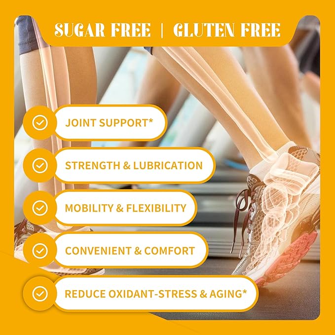 Glucosamine Chondroitin Gummies with MSM &amp Elderberry Extra Strength - Joint Support Antioxidant Immune Support Supplement for Adults Men &amp Women120 Orange Gummies