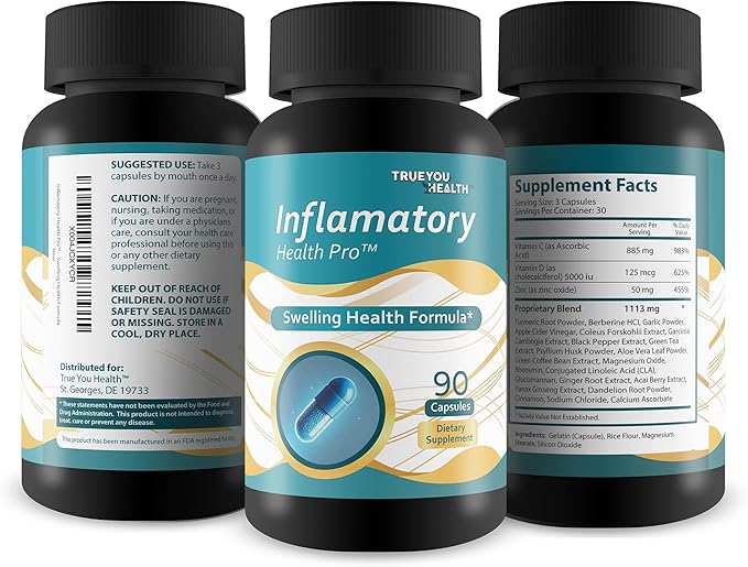 Inflammatory Health Pro - Our Best Natural Support for Joint &amp Muscle Comfort - Healthy Anti Swelling Supplements - Muscle Ache Supplements - Joint Stiffness Supplements Anti Swelling Pills