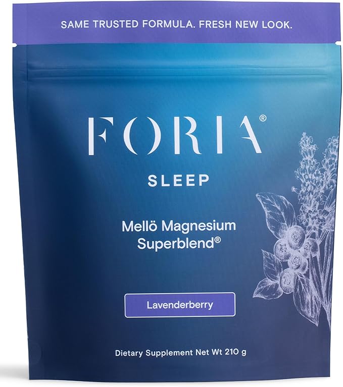 mellö Magnesium Supplement Superblend Powder - Magnesium Glycinate with L-Theanine GABA and 70 Trace Minerals - Supports Sleep Relaxation Balanced Energy - Lavenderberry Flavor 30 Servings