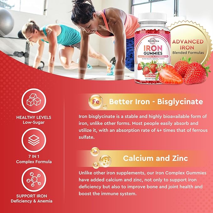 Iron Gummies Supplement for Adults &amp Kids | Vitamin B12 Gummies | Bundle