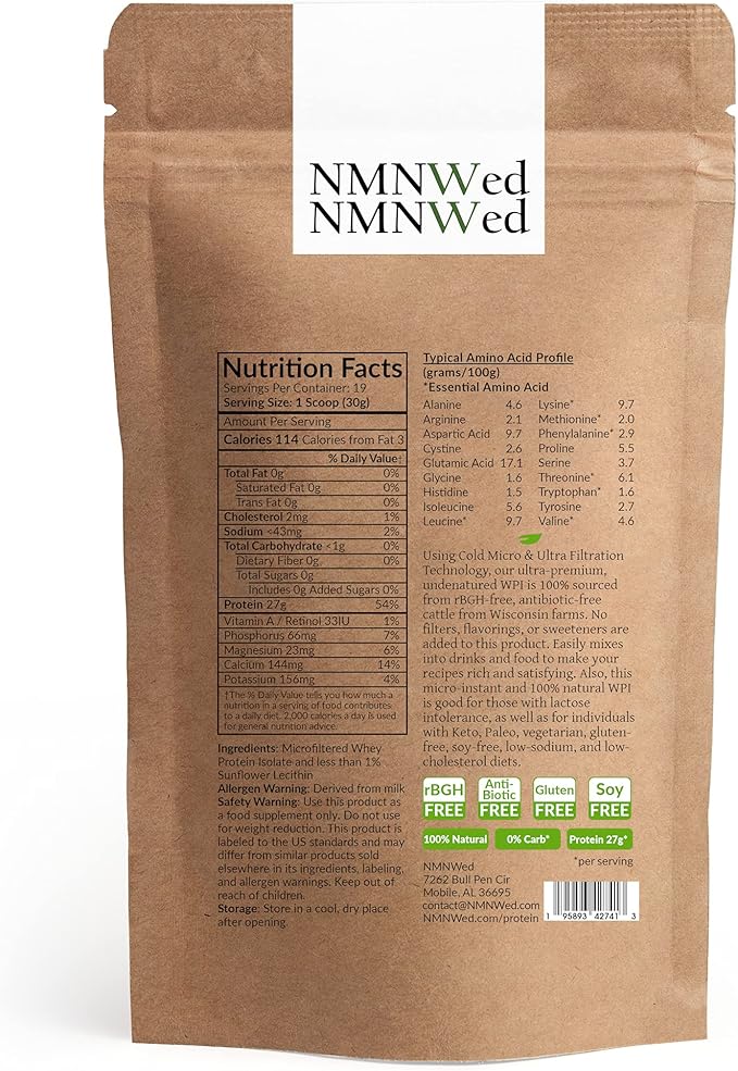 Native &amp Raw Whey Protein Isolate Unflavored 0percent Carb Low CholesterolSodium rBGH Free Antibiotic Free Gluten Free Soy Free Good for Keto Paleo and Lactose Intolerance 20 Oz