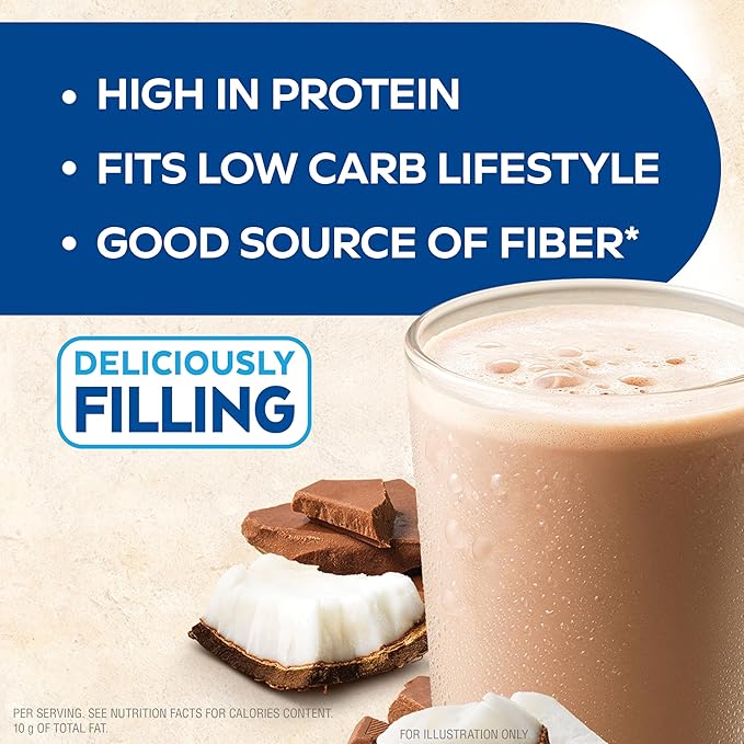 Atkins Creamy Chocolate Coconut Protein Shake15g Protein2g Net Carbs1g SugarKeto Friendly(Pack of 24)