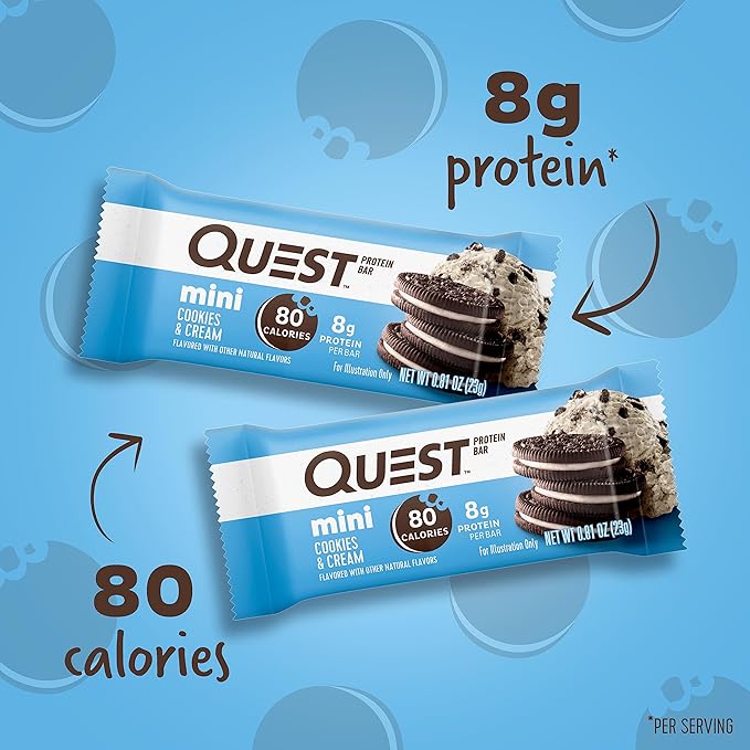 Quest Protein Bars Bundle - Mint Chocolate Chunk (12 Count) &amp Mini Cookies and Cream (14 Count)