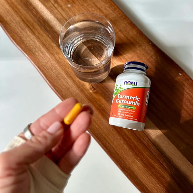 NOW Foods Supplements Turmeric Curcumin Derived from Turmeric Root Extract 95% Curcuminoids Herbal Supplement 60 Veg Capsules