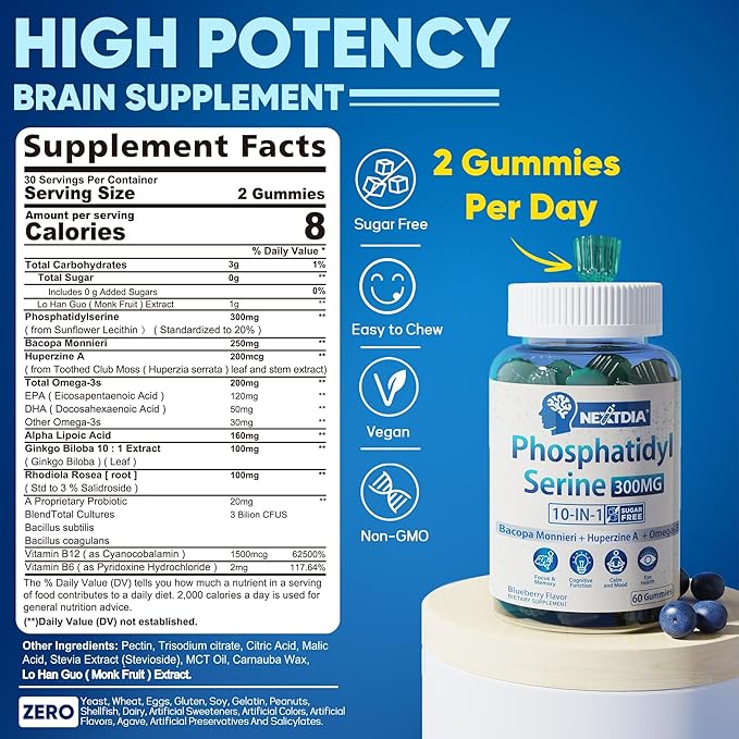Bundle - Phosphatidylserine Gummies 120 Counts + GABA Gummies 120 Counts