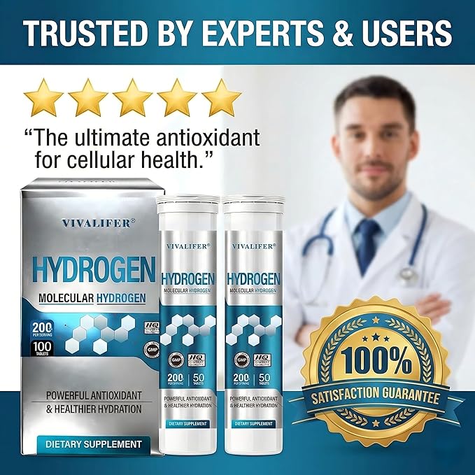 Hydrogen Water Tablets 100 Count (Lemon &amp Raspberry Flavor) - High PPM Molecular Hydrogen &amp Elemental Magnesium Supplement - Dissolvable H2 Generator for Energy Muscle Recovery &amp Hydratio
