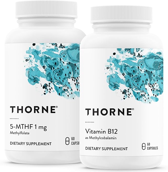 THORNE - 5-MTHF &amp Vitamin B12 Bundle - Cardiovascular &amp Nerve Support - 60 Servings
