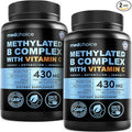 9-in-1 Methylated B Complex with Vitamin C B Complex B12 &amp L-5-MTHF - Vegan Non-GMO Gluten-Free &amp GMP-Certified Energy Brain &amp Wellness Daily Methylcobalamin Multivitamin (90 Servings